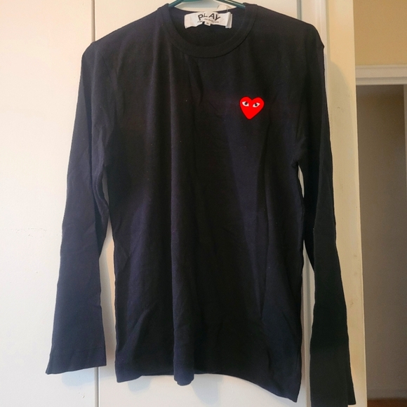 Comme Des Garcons Play Cotton Heart Long Sleeve Shirt for Kids - Picture 2 of 6